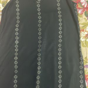 GLOBAL DESI BLACK CUT SLEEVE KURTA