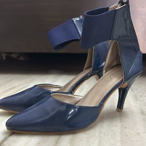 Navy Blue Ankle Strap Heels