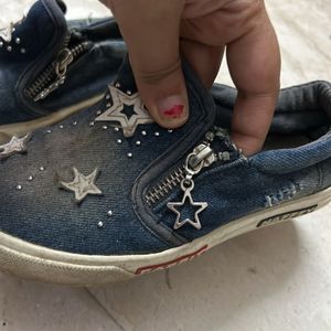 Stylish Denim Shoes For Kids Girls