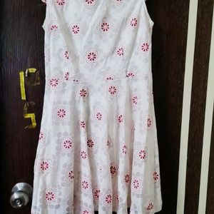 One Piece White With Red Flowers