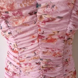 As YouWish Romantic Floral Ruched Dress From USA