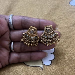 Jhumka in Golden and Black Set of 2