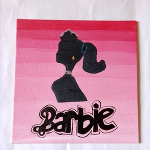 PINK BARBIE acrylic Canvas Painting Board(HANDMAD)