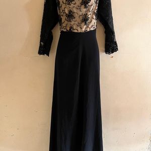 Korean Long Designer Black Gown