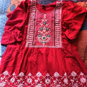 New Embroidery Anarkali Kurta And Pant Set