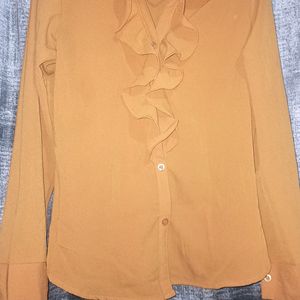 Mustard Yellow Ruffle Top