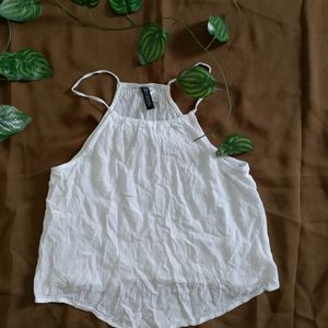 Branded White Crop Top.