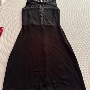 Mesh Insert Black Dress