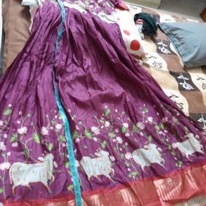 Pichwai Print Dress And Duppata Xxl