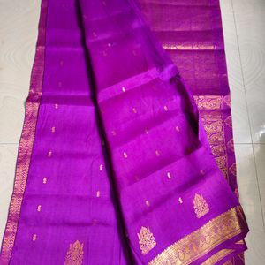 Magents Pink Pure Kanchi Pattu Saree