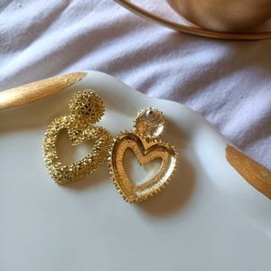 Golden Heart Metal Earring