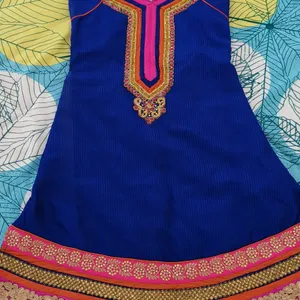 Blue Kurti With Dupatta