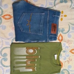 Mens Jeans 👖 And T-shirt 👕 Combo