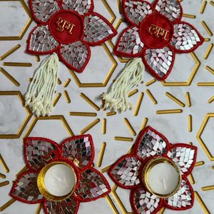 Set Of 2 Diya With Shubh Labh