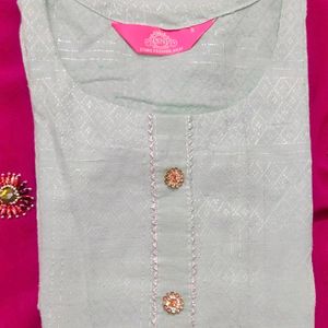 Light Green Zari Work Kurti