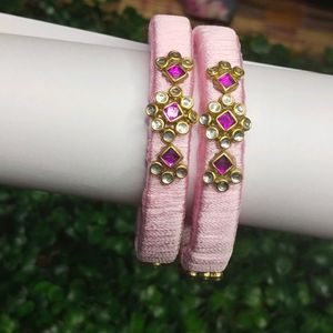 Silk Thread Bangles (Set Of 2)