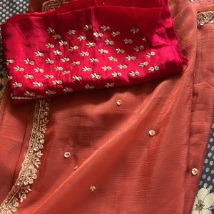 New Heavy Designer With Beautiful Worked Blouse