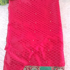 Casual Red Saree (Women)