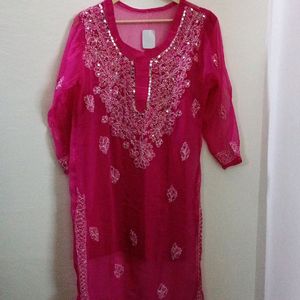 COMBO OF 2 CHIKAN KARI KURTI WITH LINING