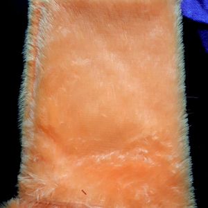 Soft Faux Fur Orange Stole For Women Standard Size