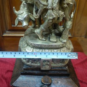 Brass Shree Krishna Idol With Cow