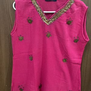 indowestern Pink Tunic