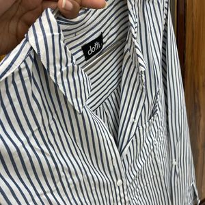 Formal Blue And white Stripped Shirt