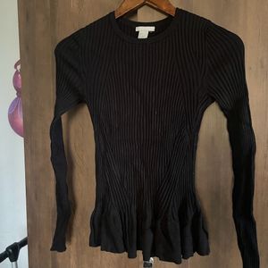 H&M Black Full Sleeve Top