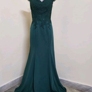 Bottle Green Long Gown