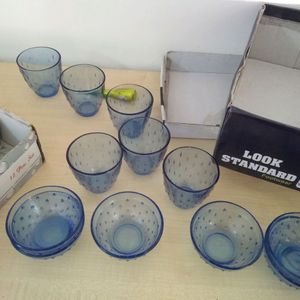 Crockery Set - 6 Bowls and Glasses Each