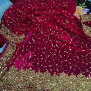 Bridal Rani Pink Colour Saree