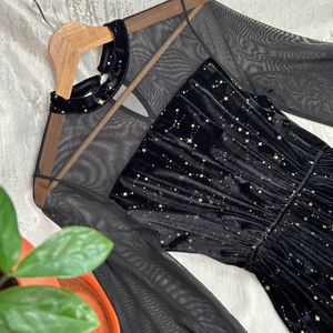 Korean Starry Velvet Dress