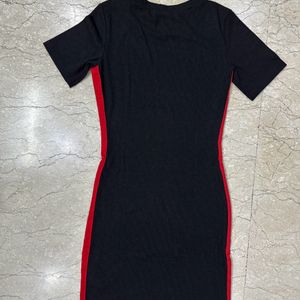 Black Dress With Red And White Stripe