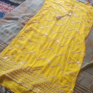 Yellow Kurta Sharara With Dupatta