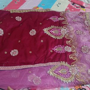 Heavy  Lehenga Saree Net+Velvet