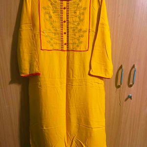 Mustard Yellow Kurti For Sale