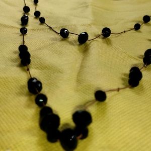 2 Layer Black Stone Necklace