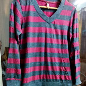 Burgundy Stripe Sweater