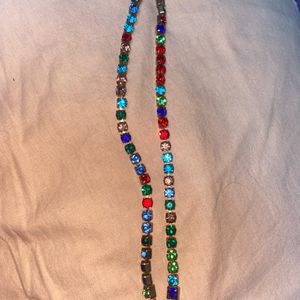 2 In 1 Multicolour American Diamond Necklace