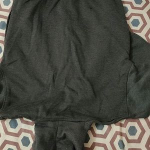 Grey Black Sweatshirt Zipper Hoodie