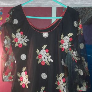 Black Net Kurti