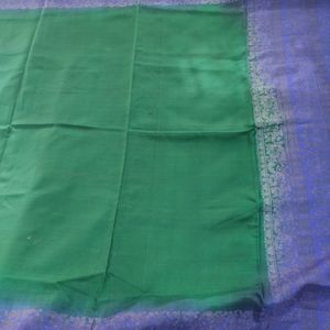 Green And Blue Crepe Silk Saree