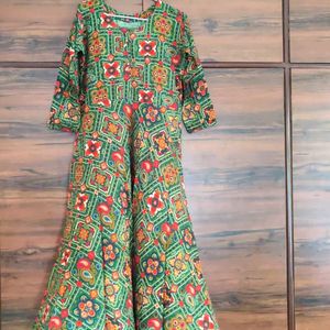 !Price Drop!Festive Bandhej Long Flared Ethnic Dre