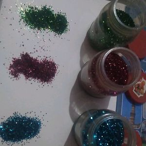 Three Colours Glitters For Decorating Cards, Art