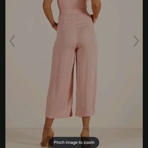 Pink Tie Up Jumpsuit