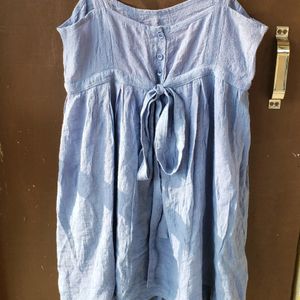 Baby Blue Dress With Waist Tie