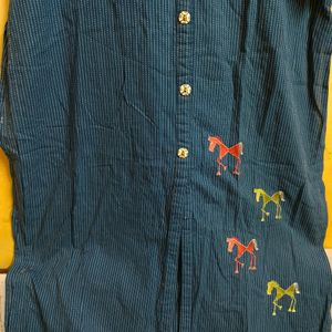 Blue Cotton Kurta