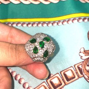 Sparkling Sophistication- Ring With Green Stones