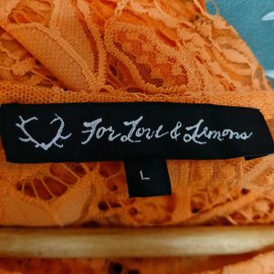 For Love And Lemons Orange Lace Dress