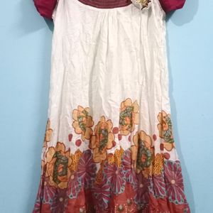 White Maroon Kurti